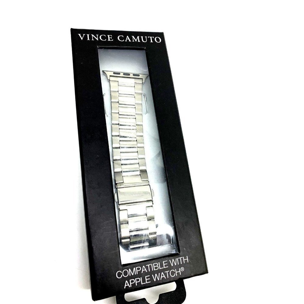 Vince Camuto Men's Apple Watch Band Silver Stainless Steel 42/44/45mm